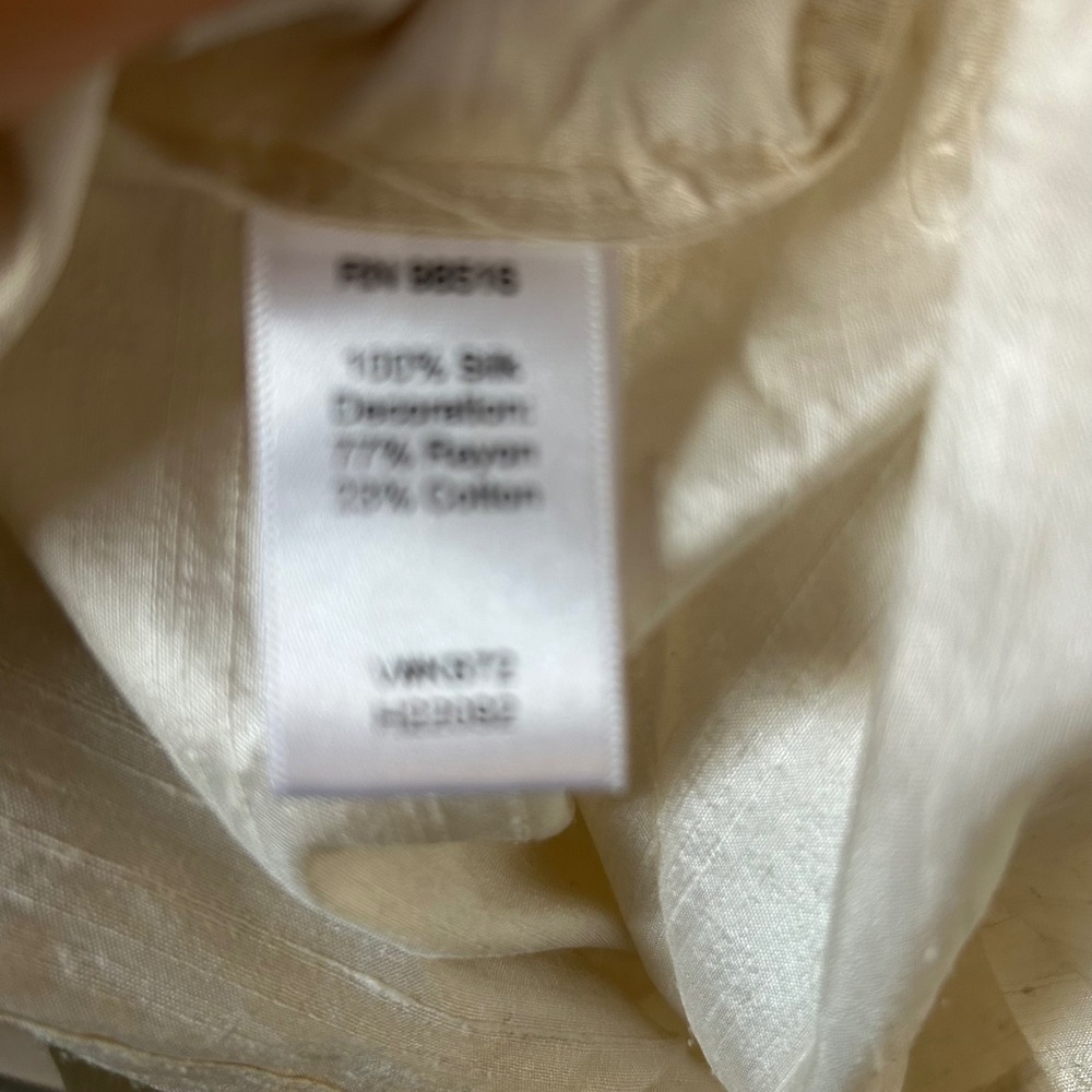 Coldwater Creek Ivory 100% Silk Embroidered Shell Blouse Top Womens 2X NEW - Picture 7 of 7